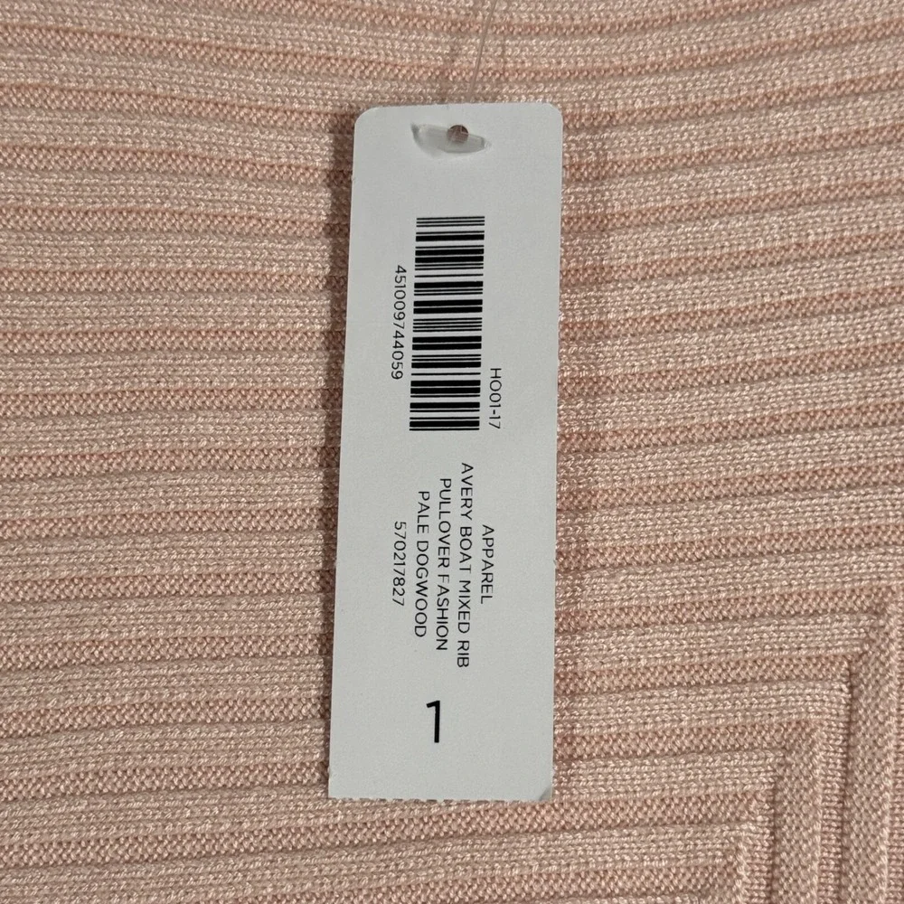 Chicos‎ Shirt Avery Pullover Boatneck Ribbed Knit Pink Pale Dogwood Size Medium